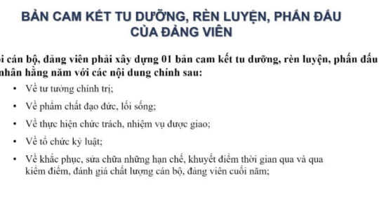 Mẫu bản cam kết tu dưỡng rèn luyện phấn đấu năm 2020 dành cho Cán Bộ, Đảng Viên